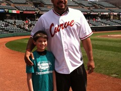 Pittsburgh Steelers Defensive End, Cam Heyward takes time for a photo during a ballpark appearance in Curve, PA.