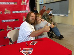 Hacksaw Jim Duggan/State College
Wrestling Legend, Hacksaw Jim Duggan took part in a ballpark appearance with the State College Spikes.
