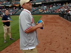 Tyler Palko/Altoona
Former Pitt QB, Tyler Palko took part in the Altoona Curve’s Pitt/Penn State Night.  Tyler was joined by former Penn State QB, Zack Mills